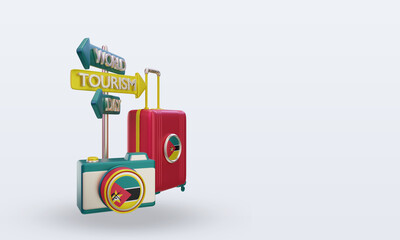 Naklejka premium 3d tourism day Mozambique flag rendering left view