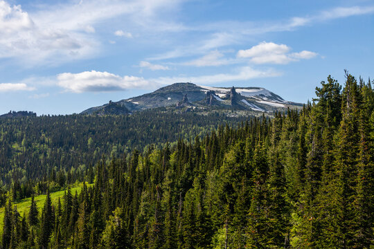 Landscape of mountain Shoria. Kuzbass, Russia