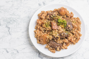 ビーフシチューのリゾット