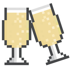 ドット絵シャンパン