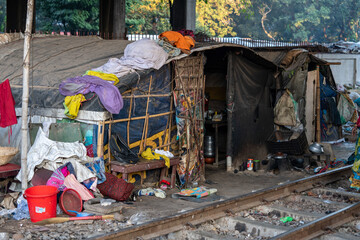 Slum area at Dhaka, Bangladesh