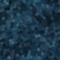 Denim Blue Hexagonal Crystal Texture. Seamless Pattern Abstract Background