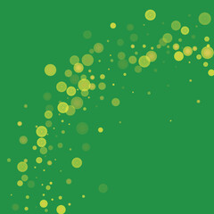 Green glitter on a green background. Explosion of confetti. Vector festive background