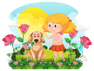 Happy children enjoying outdoor at the yard