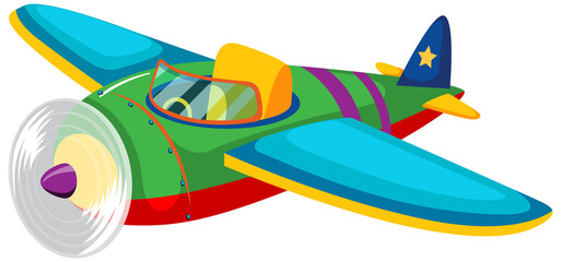 Cute colourful airplane on white background