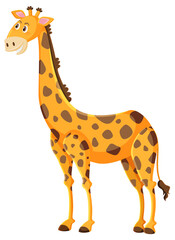 Fototapeta premium Cute giraffe cartoon on white background