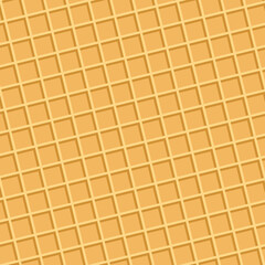 Ice cream texture waffle background. Glazed wafer sweet cake texture. Vector background template for banner with space for text