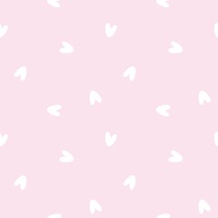 Seamless pattern with hearts on a pink background.