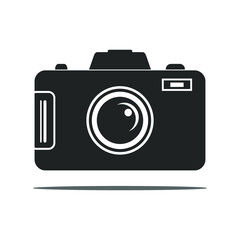 Figital photo camera with white background. Camera Illustration and camera icon.