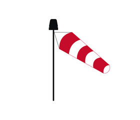 windsock icon. Wind speed and intensity measurement concept.