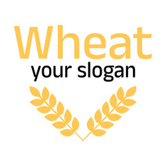 Obraz premium simple Agriculture wheat grain Logo Template flat vector logo design illustration