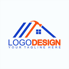 Real estate vector logo, home renovation