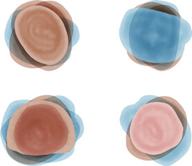 Collection hand drawing watercolor round frames
