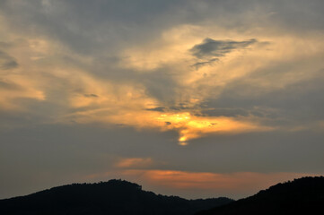 sunset in the mountains
