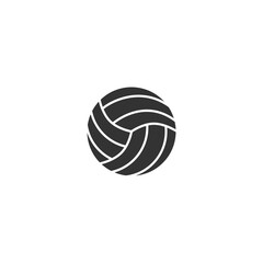 Silhouette volleyball vector icon on white background