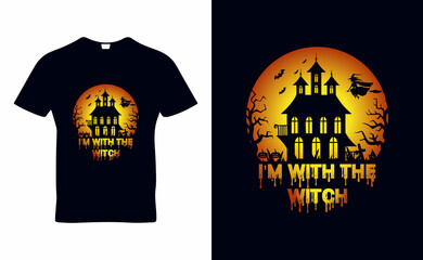 Halloween sort quotes t-shirt template design for Halloween day and POD business