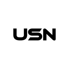 USN letter logo design with white background in illustrator, vector logo modern alphabet font overlap style. calligraphy designs for logo, Poster, Invitation, etc.