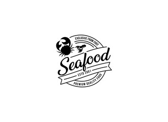 Seafood restaurant logo design template. Seafood restaurant label. 