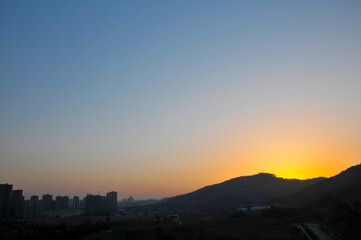 sunrise over the city