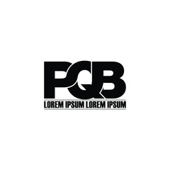 PQB letter monogram logo design vector