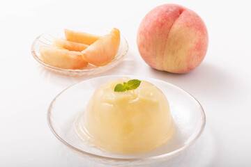 Fototapeta premium 桃ゼリー