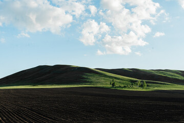 Obraz premium mountains nature and green fields