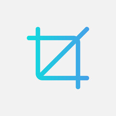 Crop icon in gradient style about text editor, use for website mobile app presentation