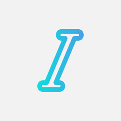 Italic icon in gradient style about text editor, use for website mobile app presentation