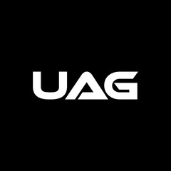 UAG letter logo design with black background in illustrator, vector logo modern alphabet font overlap style. calligraphy designs for logo, Poster, Invitation, etc.