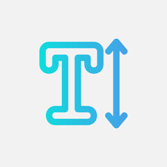 Text height icon in gradient style about text editor, use for website mobile app presentation