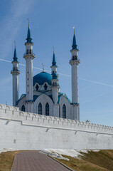 Fototapeta na wymiar View of the Kremlin walls in Kazan Republic of Tatarstan Russia