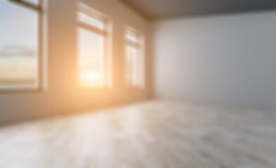 Obraz premium Open space office interior with like conference room. Mockup. 3D. Abstract blur phototography.