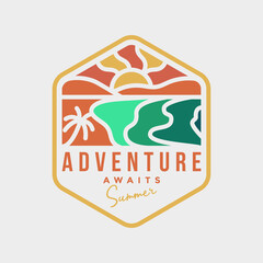 Outdoor adventure summer beach logo illustrations.