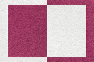 Fototapeta premium Texture of white and wine paper background with geometric shape and pattern, macro. Structure of craft purple cardboard