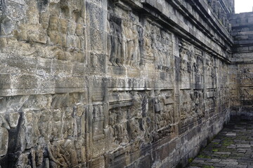 Wall Texture of Borobudur Temple, Jogjakarta, Indonesia
