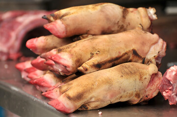 Pettitoes for sale in Chinese farm market