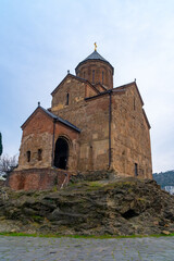 Fototapeta na wymiar Metekhi Church old orthodox church in Tbilisi. Travel