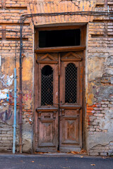 Old door in Old town of Tbilisi, capital city of Republic of Georgia