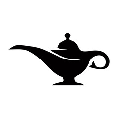 Cartoon magic lamp isolated on a white background. Silhouette of a magic lamp from an Arabic fairy tale.
Editable light icon vector in eps10 format