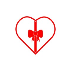 Heart gift box icon isolated on white background