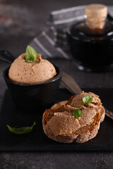 natural chicken pate with rye bread