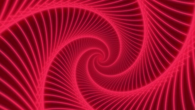 Loopable abstract digital neon red geometric tunnel background. 4K futuristic sparkling animation pattern that moves forward. Technology and cyber concept with copy space