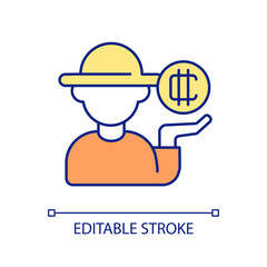 Crypto yield farming RGB color icon. Increasing cryptocurrency trading profit. Digital business. Isolated vector illustration. Simple filled line drawing. Editable stroke. Arial font used