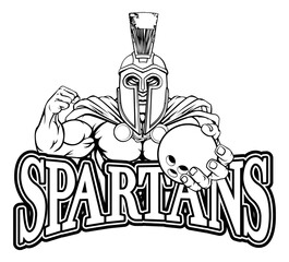 Spartan Trojan Bowling Sports Mascot