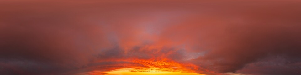 Dramatic dark burning red sunset sky panorama. Hdr seamless spherical equirectangular 360 panorama....