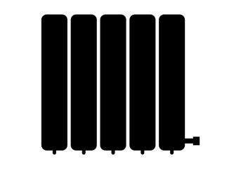 Símbolo o icono negro de un radiador o calefacción - obrazy, fototapety, plakaty