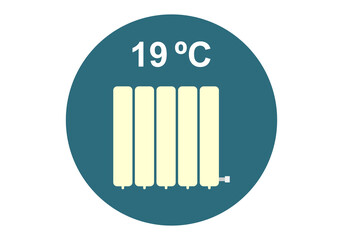 Calefacción a 19 grados Celsius