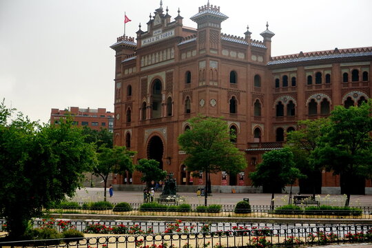 Madrid, Spain - June 13, 2022: Las Ventas Bullring in Madrid, Spain. Bullring in Madrid, Las Ventas, located at Plaza de torros.