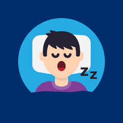 Sleeping man character vector illustration.