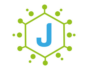 J Letter logo Design Vector with dots. © MdAtiqul